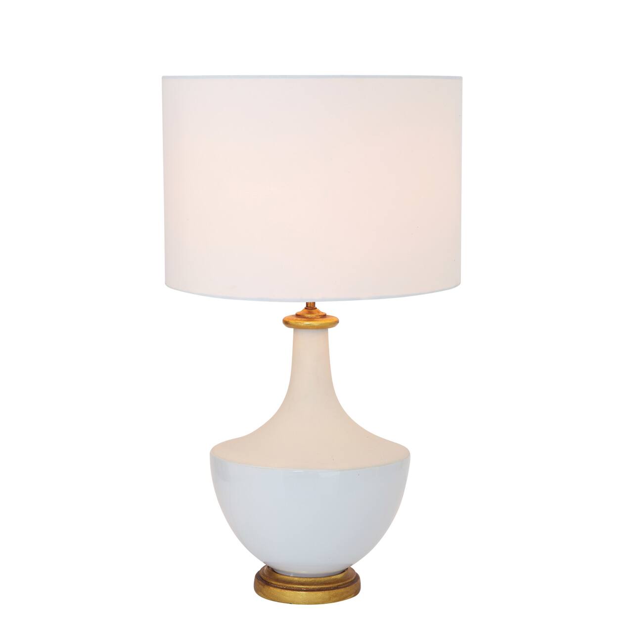 Hello Honey® 27" White & Gold Ceramic Table Lamp